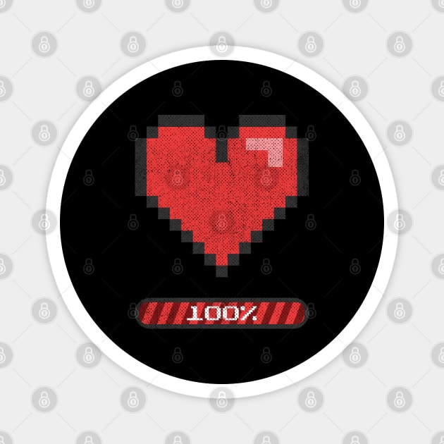 My heart is 100% loaded for you Gamer Couple 2 Magnet by opippi